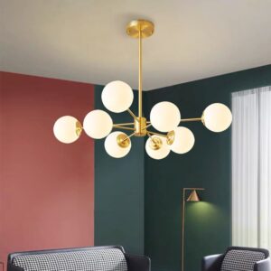 8 light sputnik gold chandelier brass ceiling light