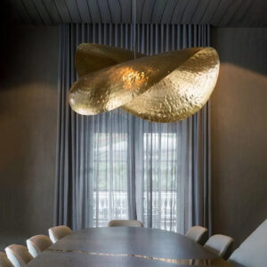 design lotus leaf metal pendant light fixture for dinning room