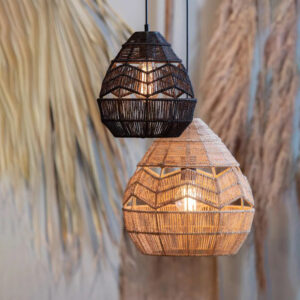 boho vintage rattan lampshade pendant light for living room