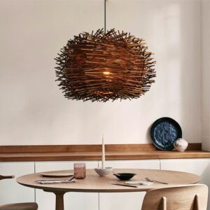 wood modern geometric shape pendant lights