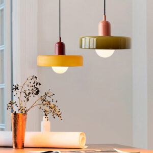 modern colorful glass shade pendant light