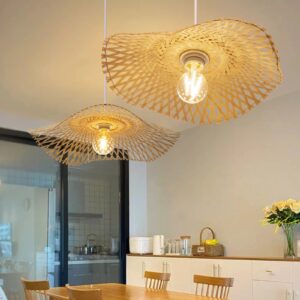 irregular bamboo pendant light for bedroom