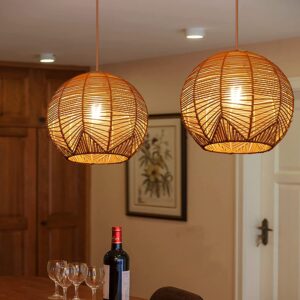 rattan chandelier light woven pendant light shade