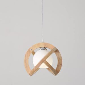 round solid wood pendant lamp