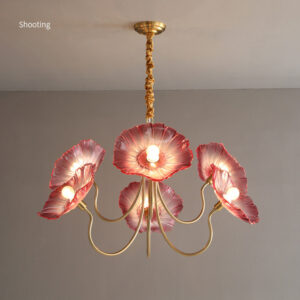 in bloom led chandelier light vintage lotus leaf glass ceiling light