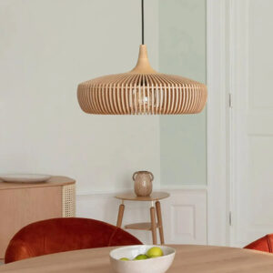 retro natural wood pendant light lampshade