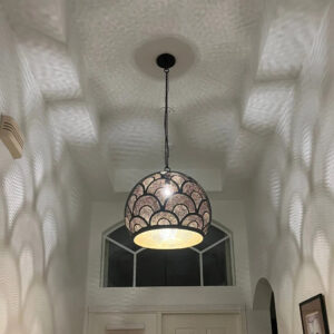 tin mosaic moroccan home decor night ball silver led lampshade hanging lamp