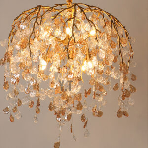 2024 new light luxury brass glass chandelier restaurant pendant light